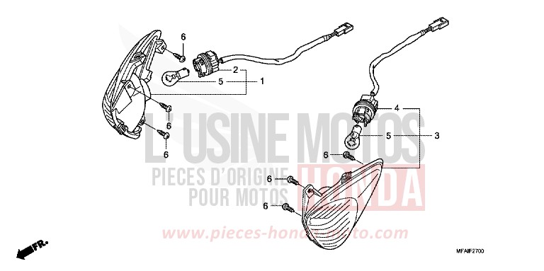 WINKER for CBF1000 ABS PEARL SIENA RED (R320) from 2008
